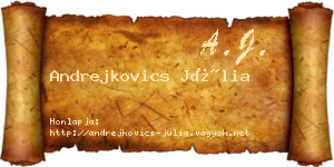 Andrejkovics Júlia névjegykártya