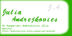 julia andrejkovics business card