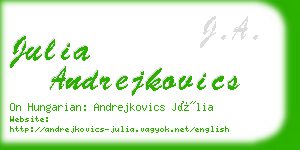 julia andrejkovics business card